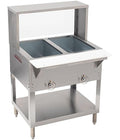 Kratos Commercial Electric Steam Table/Hot Food Table with Overshelf and Sneeze Guard, 2 Wells, Stainless Steel, Stationary, NSF, 120V (28W-191)