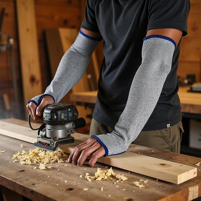 G & F PRODUCTS 100% Kevlar fiber by DuPont Cut Resistant Knit Sleeve, Sold by 6-piece pack