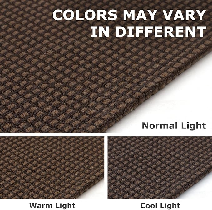 IOHOUZE Washable Exrea Long Hallway Runner Rug 3x20 Non Slip Rubber Backed Kitchen Runner Entryway Runner Indoor, Woven Rugs Floor Carpet for Kitchen Hall Entryway Stair, Brown