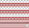 Lockout Tagout Locks, Safety Padlock, Loto Locks Keyed Differently Lock Out Tag Out 30 pcs Safety Padlocks Plastic with 30 Lockout TagOut Tags Red
