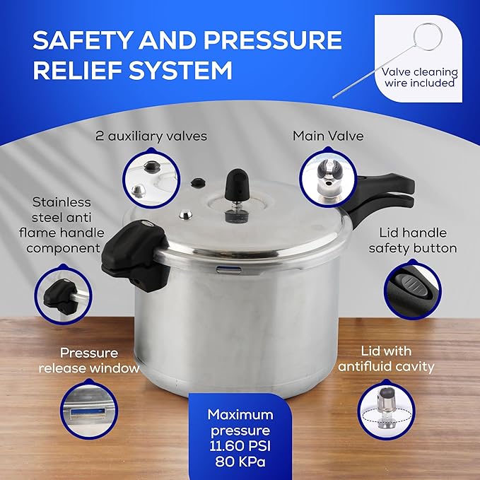 Universal (10.5 Quart / 10 Liter) Ultra Pressure Cooker, Pressure Pot with 6 Safety Systems, Aluminum Pressure Cooker for 11 Servings, Even Heat Distribution, Diameter 10.4 inches, Height 10.6 inches