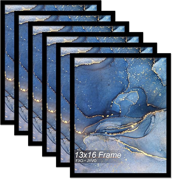 13x16 Picture Frame Set of 6, Black Frame for 13 x 16 Inch Picture Poster Photo, Light Weight and High Transparent 13 by 16 Frame for Wall - 6 Pack/Black/13 x16