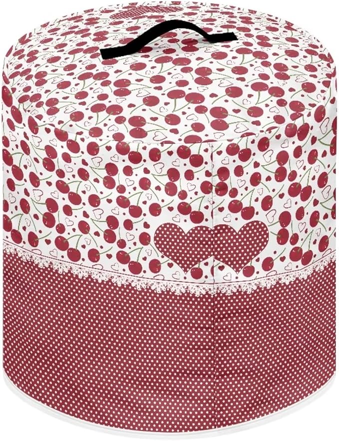 Flashideas Cherry Love Pressure Cooker Cover with Storage Pocket Compatible with 8 10 Quart Instant Pot, Durable Rice Cooker Air Fryer Accessories, Waterproof Kitchen Appliances Dust Cover