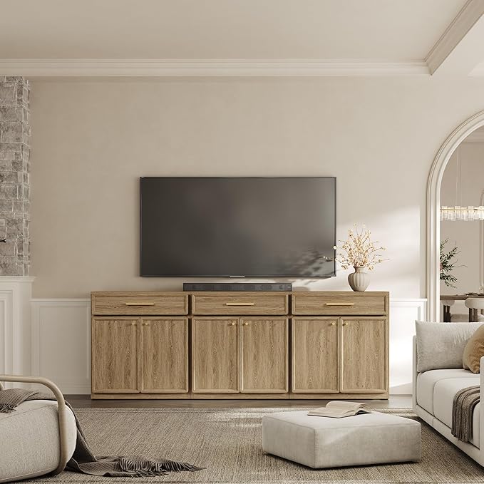 SICOTAS Buffet Cabinet with Storage Accent Storage Cabinet with Doors and Shelves 30" Modern Farmhouse Sideboard Credenza Buffet Table Coffee Bar for Living Room Kitchen Dining Room Entryway Hallway