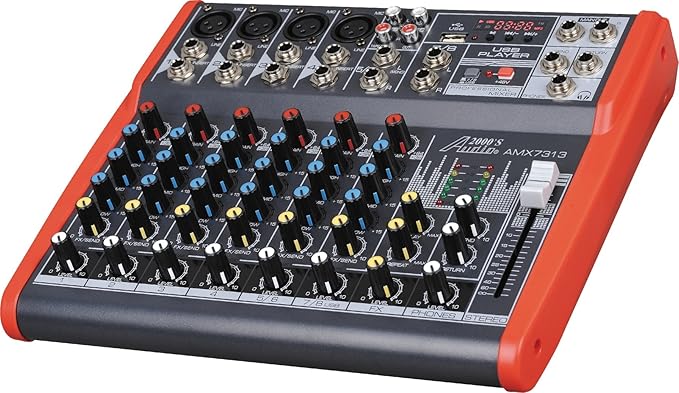 Audio 2000S AMX7313-Professional Eight-Channel Audio Mixer with USB and DSP Processor (AMX7313)