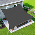 Amagenix Sun Shade Sail 16'X16' Curved Edge Outdoor Shade Canopy Dark Grey Breathable 95% UV Block Shade Cloth for Patio Garden Backyard (We Make Custom Size)
