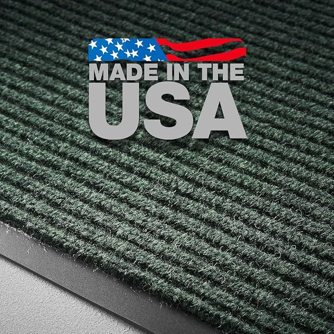 Consolidated Plastics Brush Dry Mat - Made in USA, Heavy-Duty Commercial DoorRug for Indoor/Outdoor Entryways, Non-Slip Backing for High-Traffic Areas (4' W x 6' L, Green)