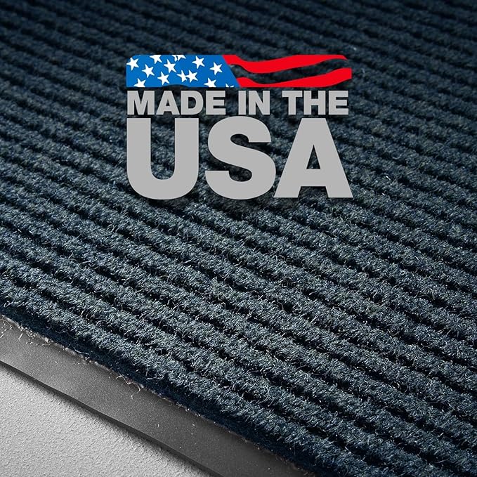 Consolidated Plastics Brush Dry Mat - Made in USA, Heavy-Duty Commercial DoorRug for Indoor/Outdoor Entryways, Non-Slip Backing for High-Traffic Areas (3' W x 5' L, Blue)