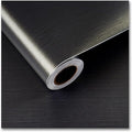 CRE8TIVE Thick Bronze Black Stainless Steel Contact Paper Peel and Stick 12"x80" Brushed Metallic Wallpaper Removable Heat Resistant Vinyl Roll for Kitchen Appliances Refrigerator Microwave Oven