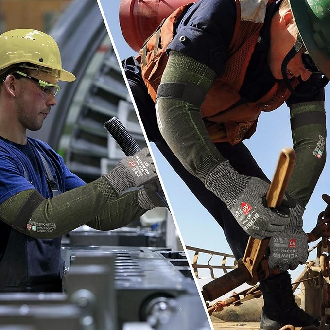 Schwer PRO-SKIN ANSI A9 Cut Resistant Arm Sleeves for Men & Women, Puncture Resistant Arm Protectors for High Risk Work