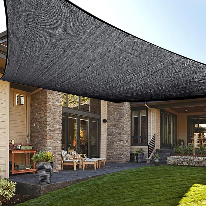 LOVE STORY Custom Size 20' x 23' Graphite Grey Sun Shade Sail Canopy Commercial Rectangle Sail Shade Fabric for Patio Garden Backyard Pool (Customized)