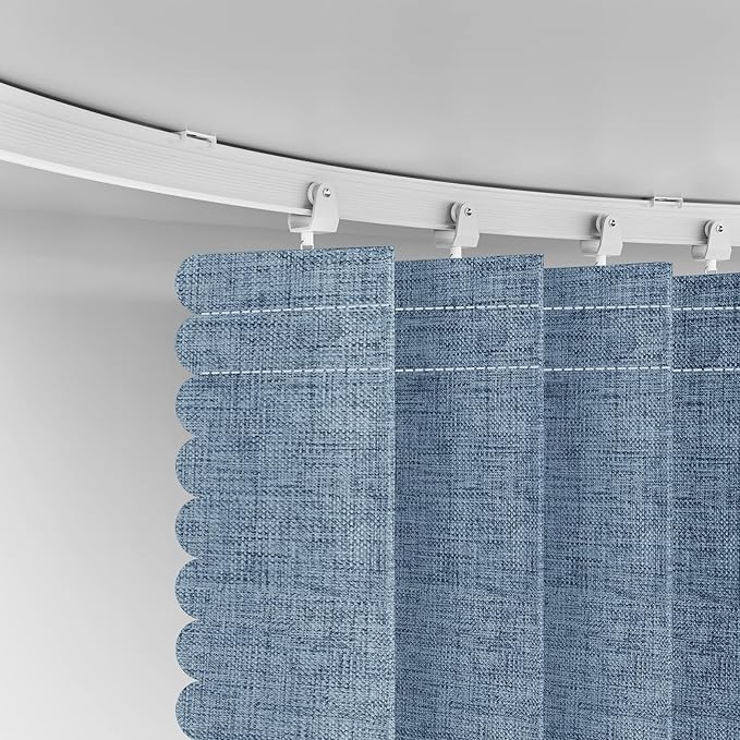100% Blackout Privacy Room Divider Curtains Thermal Blackout Curtain for Patio Door, Include Ceiling Curtain Track, Bedroom Partition and Shared Office Space(Blue, W180 x L108, 1 Pack)