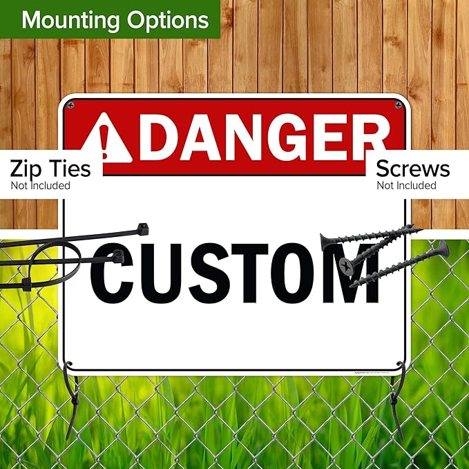 Custom Danger Sign, Ansi Sign, Osha Compliant, 24x30 Inches, 55 mil thick HDPE (high density polyethylene), Made in USA by My Sign Center