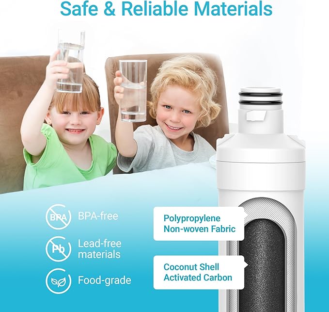AQUA CREST LT1000PC ADQ747935 MDJ64844601 NSF Certified Refrigerator Water Filter, Replacement for LG® LT1000P®, LT1000PCS, ADQ74793501, ADQ74793502, Kenmore 469980, 9980, Pack of 2