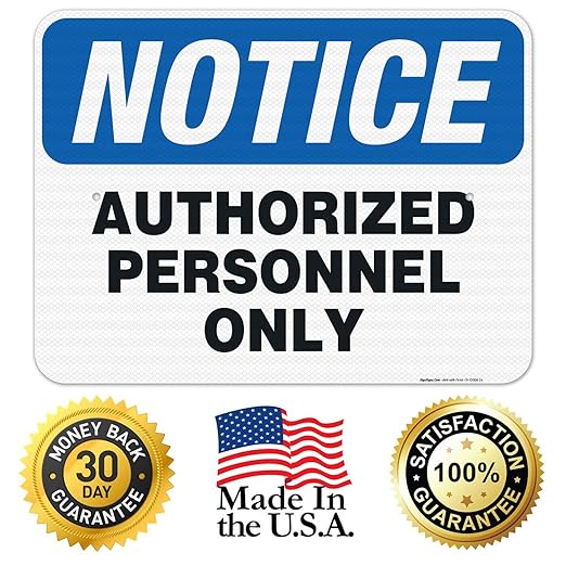 Authorized Personnel Only Sign, 18x24 Inches, 3M EGP Reflective .080 Aluminum, Fade Resistant, Easy Mounting, Indoor/Outdoor Use, Made in USA