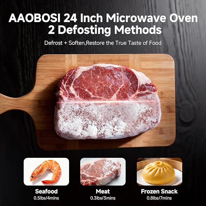 AAOBOSI 24 Inch Built in Microwave Oven,1.6 Cu.Ft Wall Microwave Convection Ovens Air Fryer Combos, 1000Watt Power Sensor&Auto Cook, 10 Cooking Modes, Drop Down Door,Stainless Steel