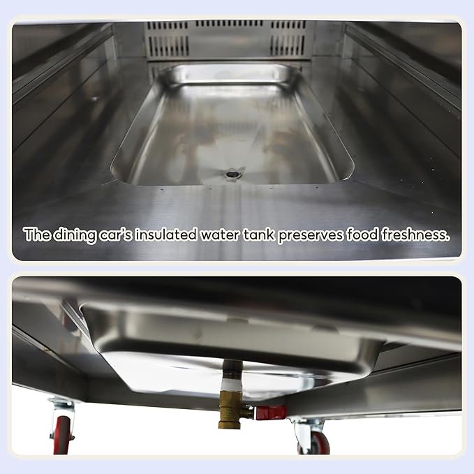 TECHTONGDA Commercial Heated Holding and Proofing Cabinet Mobile Food Warmer Catering Case Stainless Steel 11 Layers 86-185℉ 220V