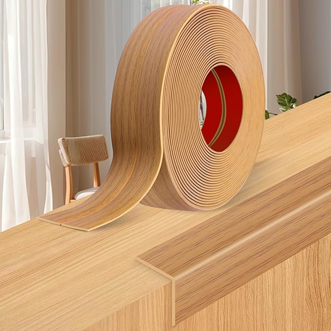 Wall Corner Protector Moulding Trim Peel and Stick Wall Corner Guards Trim Flexible Self Adhesive Edge Protector Moulding, 0.8 in x 10 Ft, Light Brown Wood