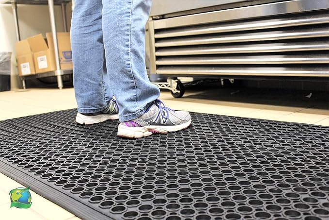 Envelor Anti Fatigue Rubber Mat Non-Slip Restaurant for Floors Bar Drainage Mat Doormat Door Mat Utility Garage Home Anti Slip Entry Mat