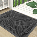 Colorxy Waterproof Doormat, Sturdy Natural Rubber Front Indoor Mat, Non Slip Low Profile Outdoor Door Mats, Stain and Fade Resistant Floor Mats, Easy Clean Patio Entry Mat, 36''x24'', Light Grey