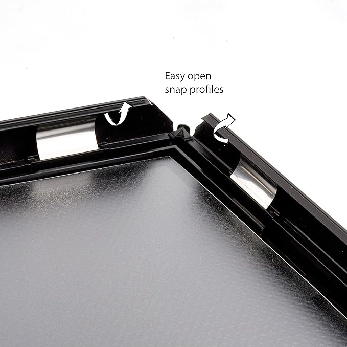 DisplaysMarket 8.5x11 Snap Frame for Wall Mount, Opti Frame, 1 inch Profile- Black, 200