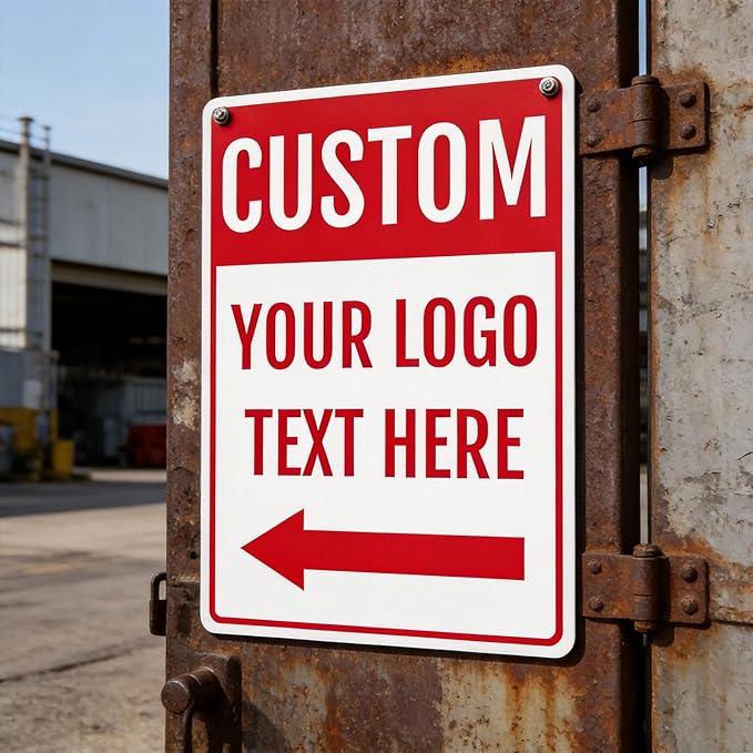 Custom Metal Sign for Door Home Office, 10x7 Inch, Rust-Free Aluminum Weather Resistant, Waterproof, Durable Ink, Easy to Mount, Outdoor Wall Display