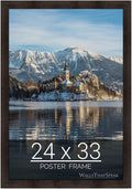 wallsthatspeak 24x33 Espresso Brown Picture Frame for Puzzles Posters Photos or Artwork