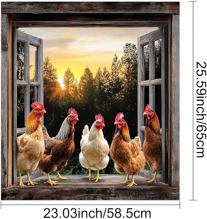 Farm Rooster Dishwasher Magnet Cover Washers Fridge Panel Sticker 23x26 Inch Rooster Refrigerator Decals Kitchen Decor Home Appliances Decor Stickers Magnetic Farm Chicken Dishwasher Cover