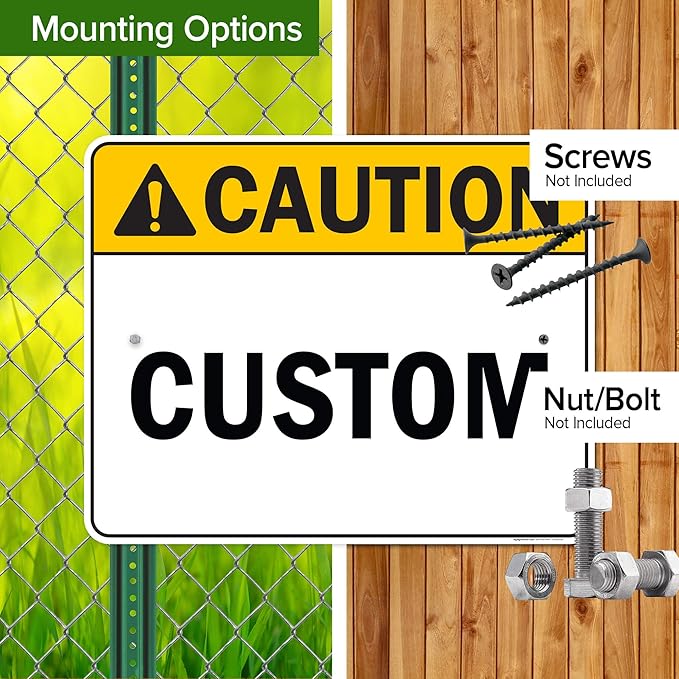 Custom Caution Sign, Ansi Sign, Osha Compliant, 24x30 Inches, Rust Free .063 Aluminum, Fade Resistant, Made in USA by My Sign Center