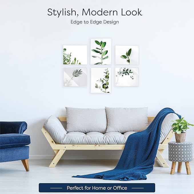 Mantello Clear Acrylic Frame - 8x10 Acrylic Picture Frames, Set of 6 - Modern, Minimalist Front-Loading Photo Frame - Wall Mount or Desktop Stand - for Home, Office, or Business Display, 6-Pack