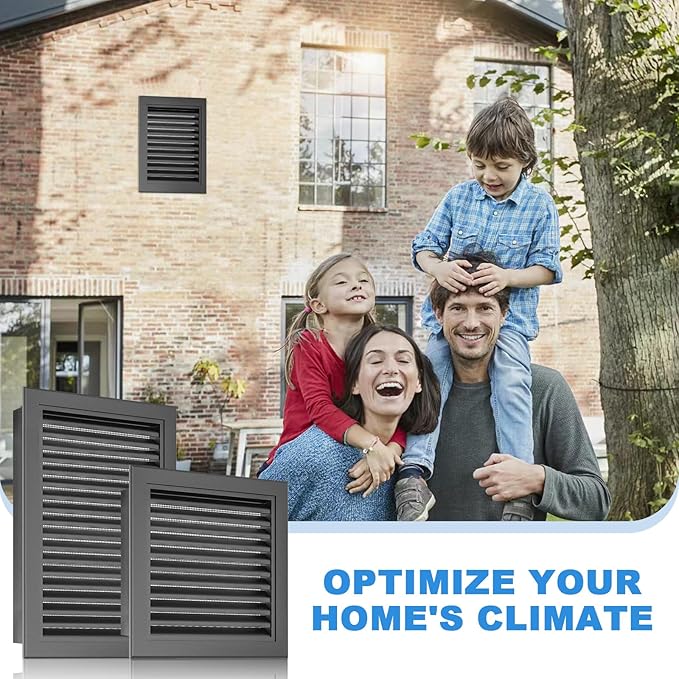 12” X 18" Aluminum Alloy Gable Vent, Enhanced Airflow Attic Vents, Ideal for Tool Shed, Exterior Wall, Crawl Space, Houses, and Garage, Vent Opening: 10" x 16" (Gray)