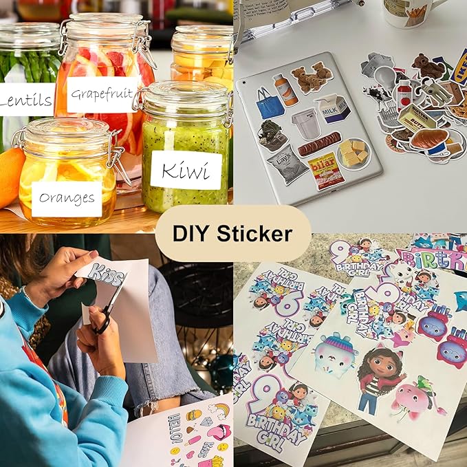BESTEASY Sticker Paper 8.5" x 11" Full Sheet Label Stickers for Laser & Inkjet Printers, Self-Adhesive Paper Shipping Labels (500 Sheets,500 Labels)