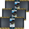 FEATOL Anti Fatigue Mat Industrial, Ergonomic Standing Floor Mat for Work for Stand -Safety Support for Leg & Back Pain(Yellow Border, 20" x 32", 3PC)