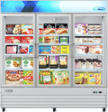 KoolMore 80 in. Commercial Three Glass Door Display Upright Freezer Merchandiser in White 52 Cu. Ft. (MDF-3GD-52C-WH)