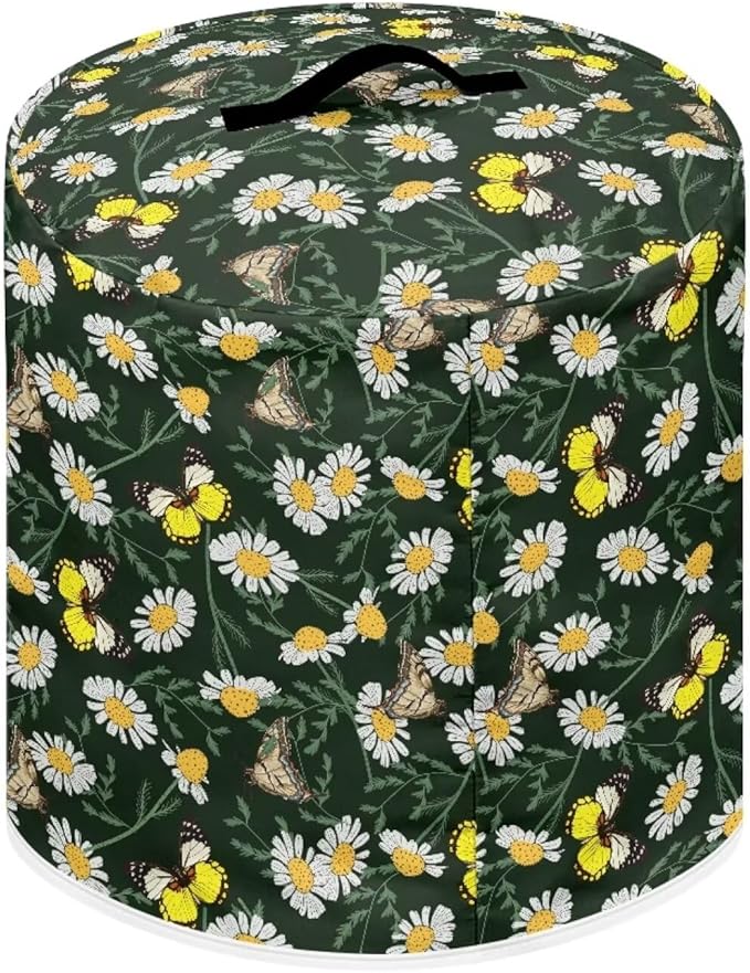 TODIYADDU Daisy Butterfly Pressure Cooker Cover for Instant Pot with Top Handle and Pocket - 6 Quart and Extra Accessories Gifts