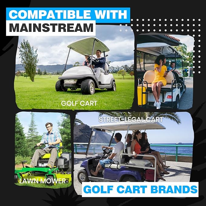 72V (70.4V) 105Ah Lithium Golf Cart Battery, Built-in 200A BMS, with Touch Monitor & Mobile APP, 4000+ Cycles LiFePO4 Battery, Max 14.08kW Power Output, Perfect for Golf Carts