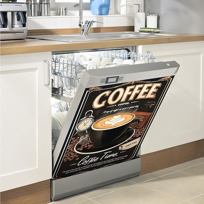 Dishwasher Magnet Sticker Cover Panel Decal Refrigerator Magnetic Sticker Decorative for Kitchen Decoration,Fridge Door Cover, Appliances Stickers 23"x26"
