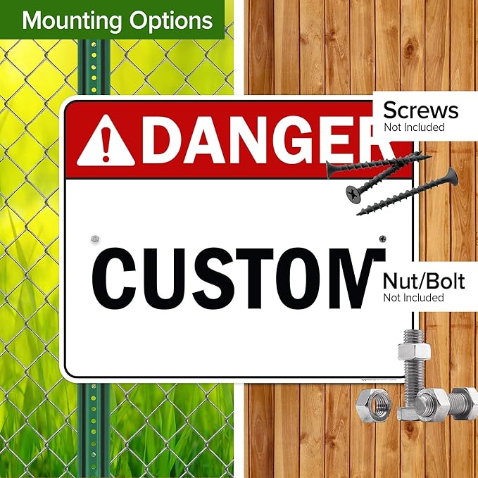 Custom Danger Sign, Ansi Sign, Osha Compliant, 24x30 Inches, Rust Free .063 Aluminum, Fade Resistant, Made in USA by My Sign Center