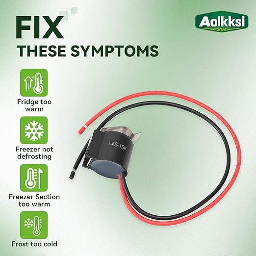 W10225581 Refrigerator Bimetal Defrost Thermostat by AOLKKSI - Compatible with Whirlpool, Sears, Kenmore Refrigerator - Replaces WPW10225581, AP6017375, PS11750673, PS237680, 2321799