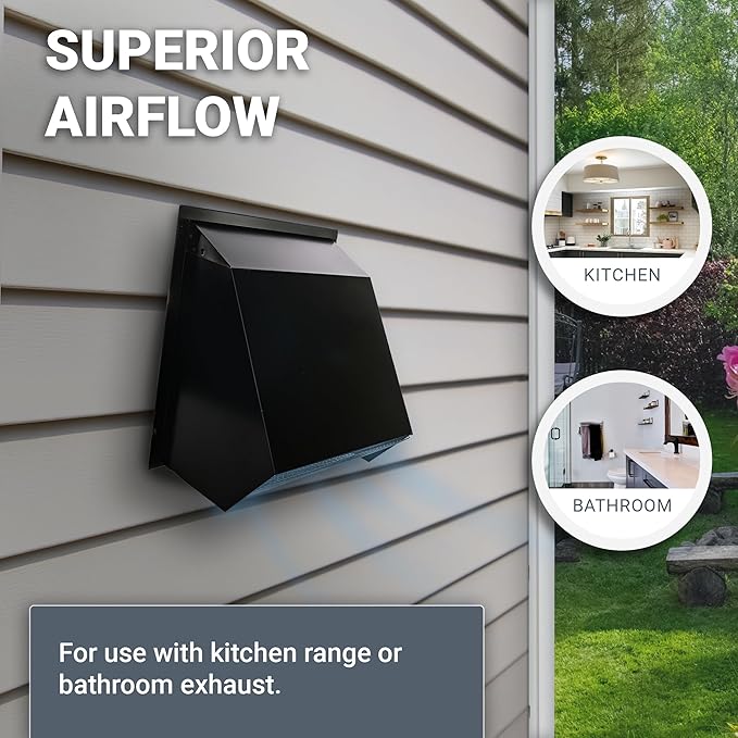 RDP Hooded Wall Vent with Screen and Damper (10 Inch, Galvanized)