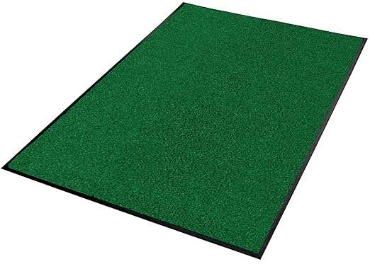 Guardian Platinum Series Indoor Wiper Floor Mat, Rubber with Nylon Carpet, 2'x5', Green