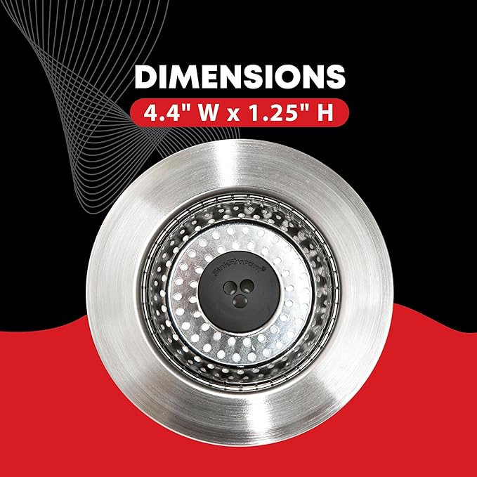 SinkShroom Revolutionary Clog-Free Sink Strainer Basket, 2-Pack, Stainless Steel