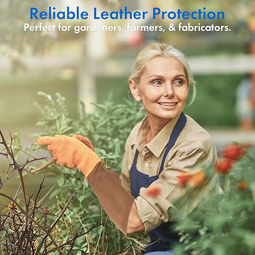 Arm Chaps Extended Elbow Leather Arm Guard - Arm Sleeve Protectors for Thin Skin and Bruising, Scratches & Cuts - Protective Arm Sleeve for Any Age- Left & Right Form-Fitting - Brown(1Pair/XX-Small).