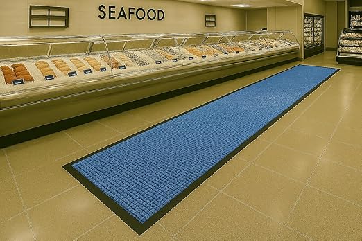 Guardian WaterGuard Indoor/Outdoor Wiper Scraper Floor Mat, Rubber/Nylon, 3'x14', Blue