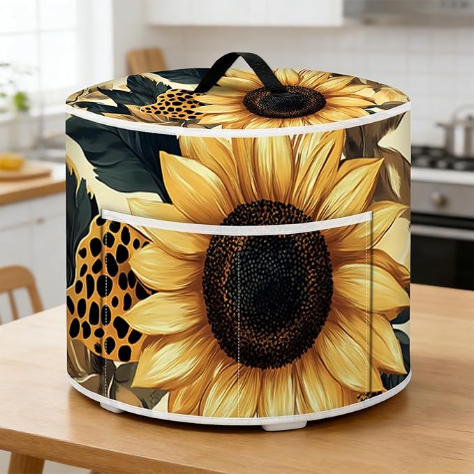 Air Fryer Dust Cover with Top Handle and Storage Bag, Compatible with Rice Cookers, Pressure Cookers, Slow Cookers and Air Fryers, Available in 3-Quart, 6-Quart and 8-Quart Sizes.