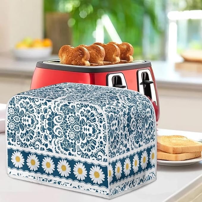UNICEU Boho Daisy Flower Toaster Cover, Quilted Fits Most Standard 2 Slice Toasters
