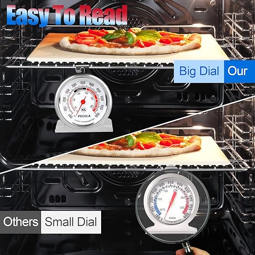2 Pack Oven Thermometer 50-300C/100-600F, Instant Read Stainless Steel Kitchen Cooking Oven Temperature Gauge for Baking and Chef Use