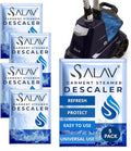 SALAV Garment Steamer Descaling Solution Decalcifier Packets for Mineral Deposits and Build-up Removal, Maintenance for Clothes, Works with all Garment Steamer Brands, Cleans Build Up, 5 packs