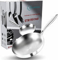 LOLYKITCH 10 Inch Tri-Ply Stainless Steel Frying Pan,Skillet,Chef's Induction Pan,Dishwasher and Oven Safe.