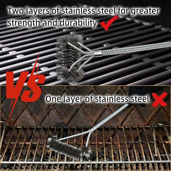 3 Pieces Fryer Cleaning Tools, Stainless Steel Deep Fryer Cleaning Tools, Including Basket Fryer Brush, L-Shape Deep Fryer Cleaning Brush and Fryer Cleanout Rod, Air Fryer Cleaning Brush Tools